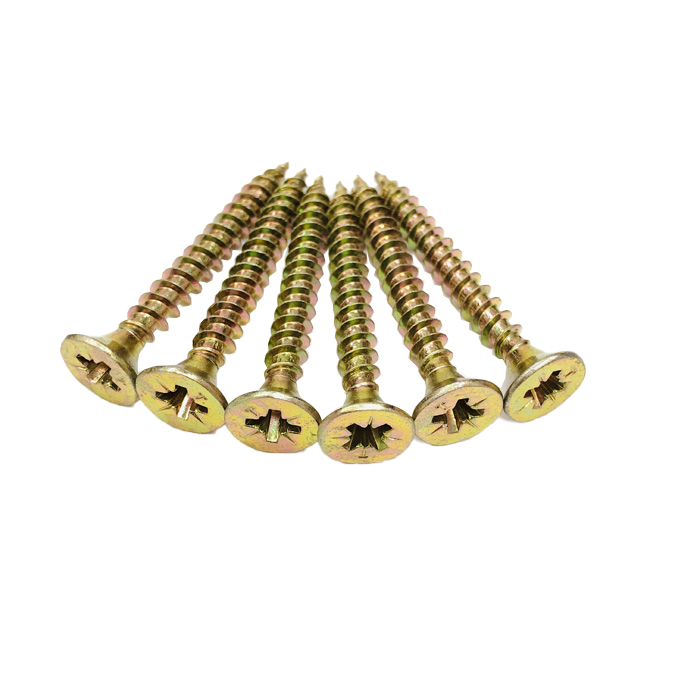 Yellow Zinc Plated Chipboard Screws